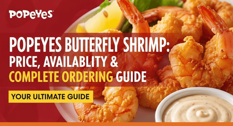 Popeyes Butterfly Shrimp Tackle Box with Cajun fries and biscuit